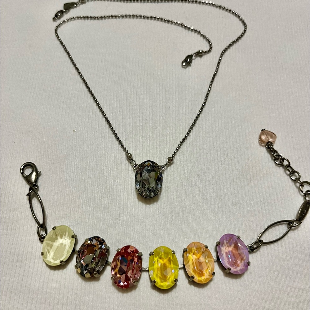 Sabika Multicolor Gemstone Necklace and Bracelet Set